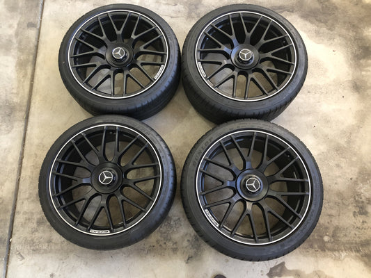 Genuine Mercedes-Benz C63 AMG 19” Wheel & Tire Set – Matte Black